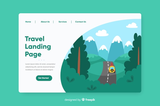 Free Vector flat travel landing page