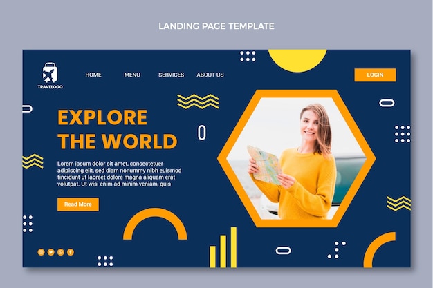 Flat travel landing page