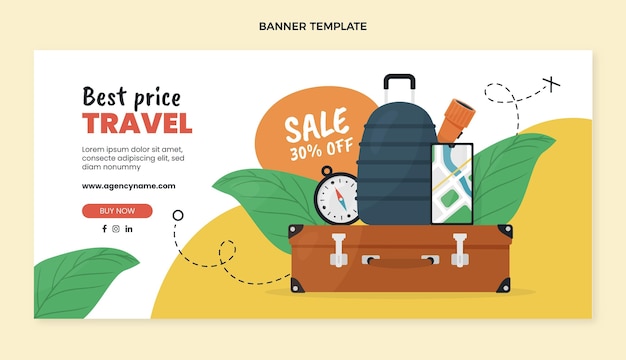 Flat travel sale background