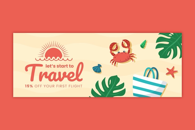 Flat travel sale banner