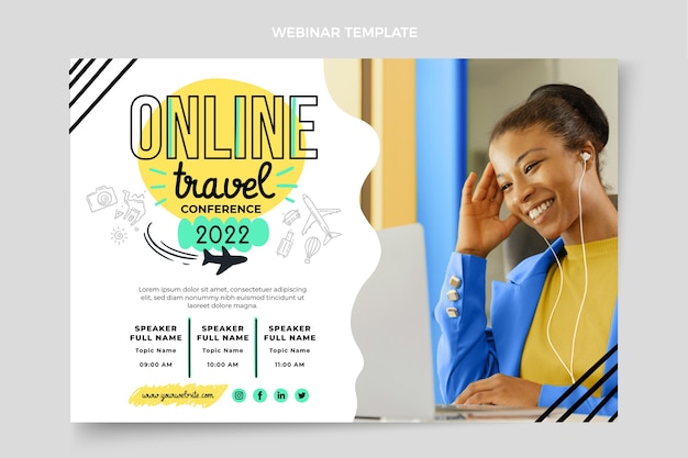 Flat travel webinar template