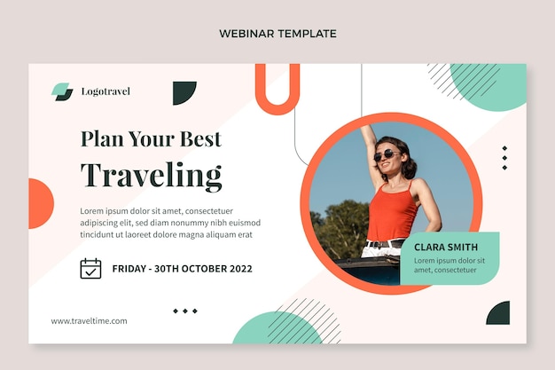 Flat travel webinar template