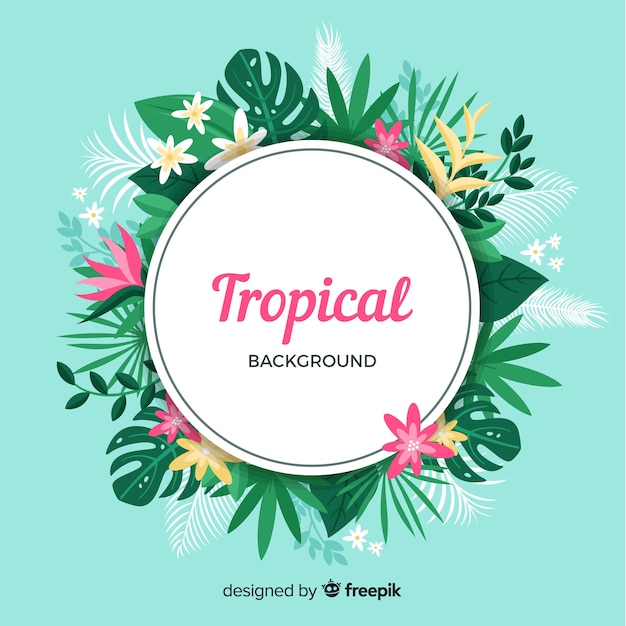 Flat tropical background