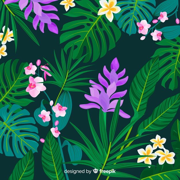 Flat tropical background