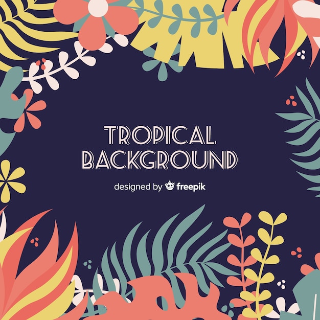 Flat tropical background