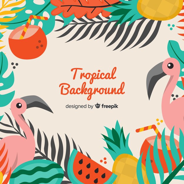 Flat tropical background