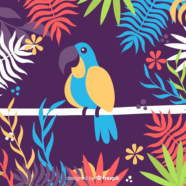 Free vector flat tropical background