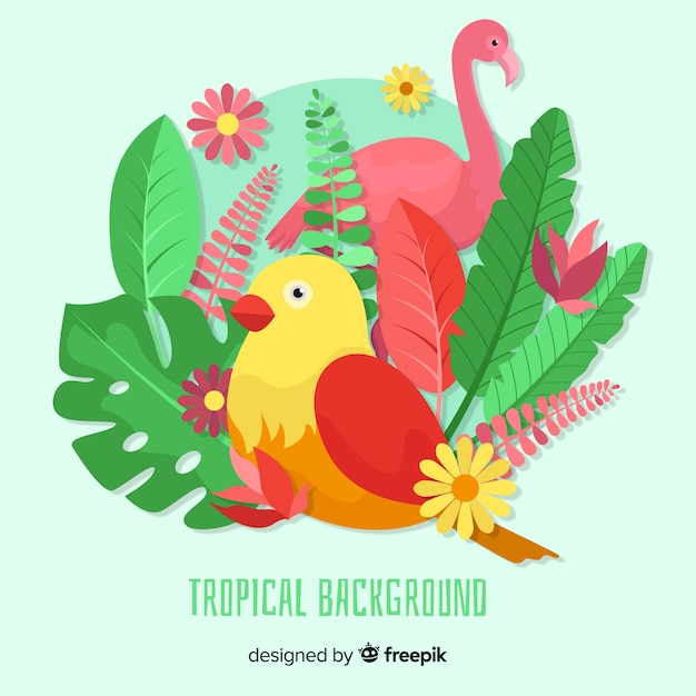 Flat tropical background