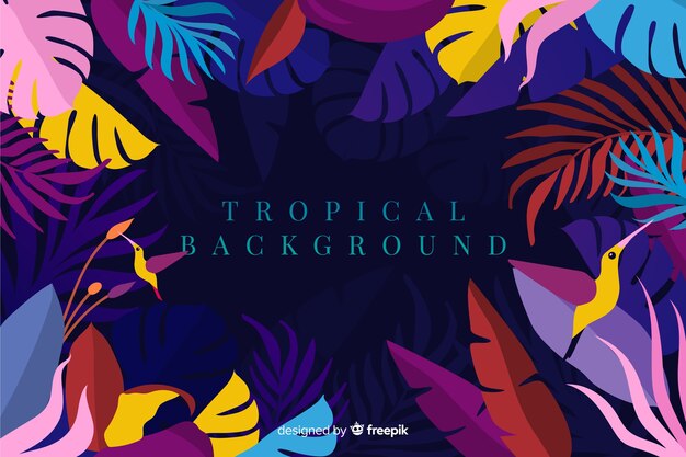 Flat tropical background