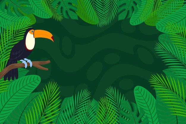 Free vector flat tropical leaves background