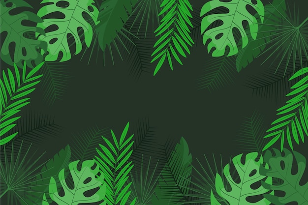 Free Vector flat tropical leaves background