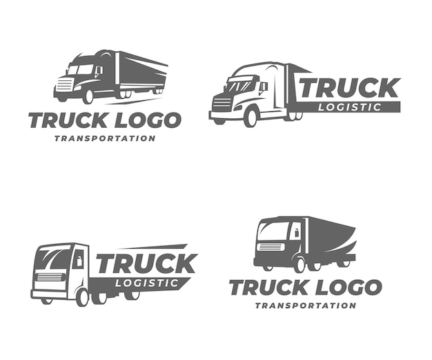 Free Vector flat truck logo template collection