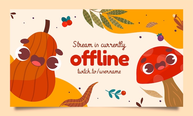 Flat twitch background for autumn celebration