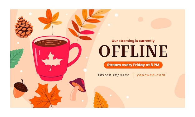 Free Vector flat twitch background for autumn celebration