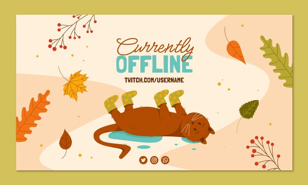 Flat twitch background for autumn celebration