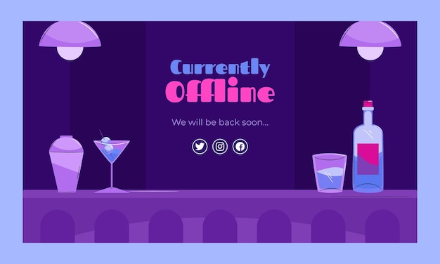 Free Vector flat twitch background for barman profession