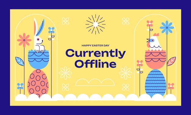 Free Vector flat twitch background for easter celebration