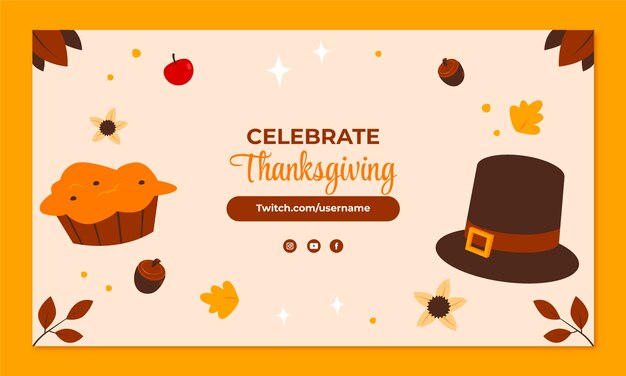 Flat twitch background for thanksgiving celebration