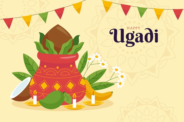 Flat ugadi background