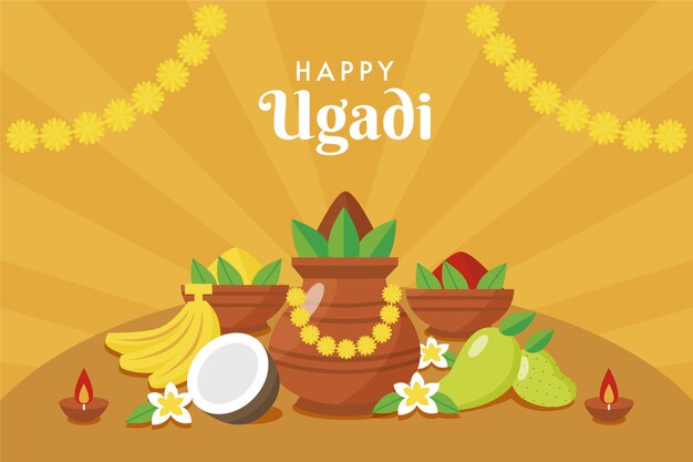 Flat ugadi background