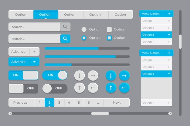 Free vector flat ui/ux elements collection