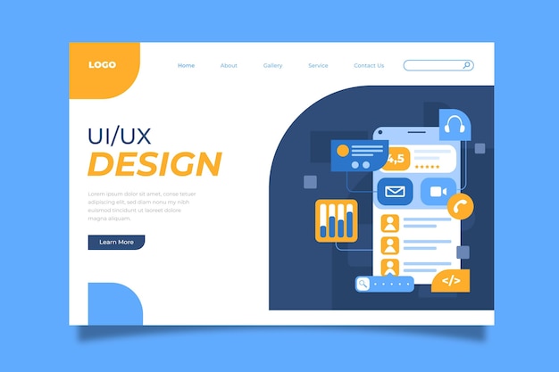 Flat ui/ux landing page