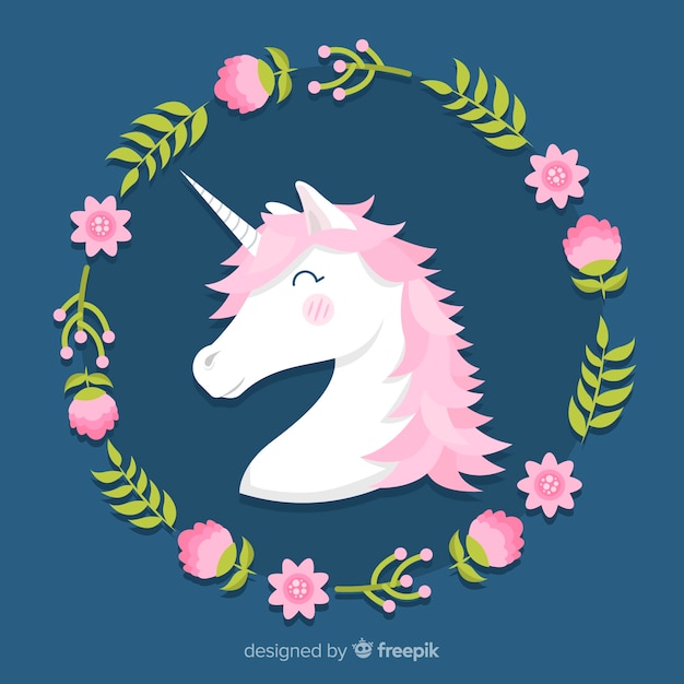 Free Vector flat unicorn background