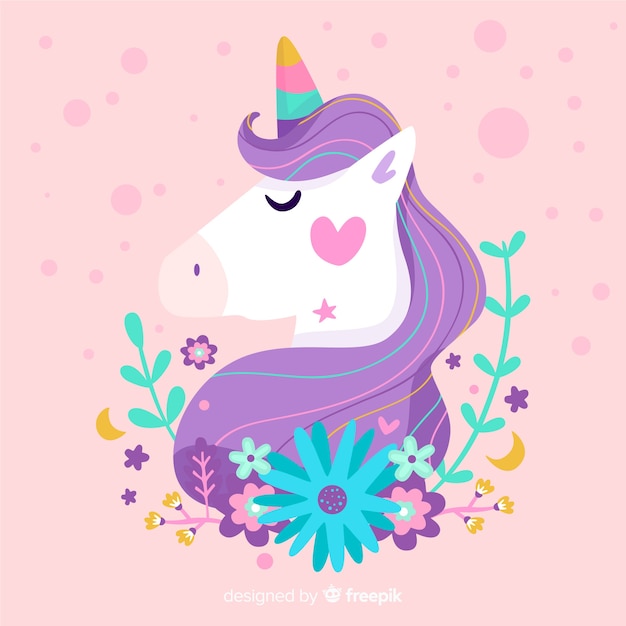 Flat unicorn background