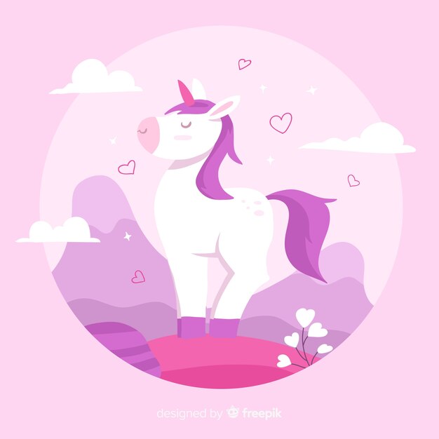 Flat unicorn background