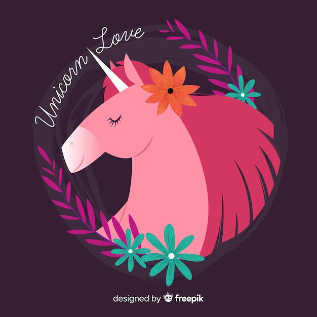 Flat unicorn background