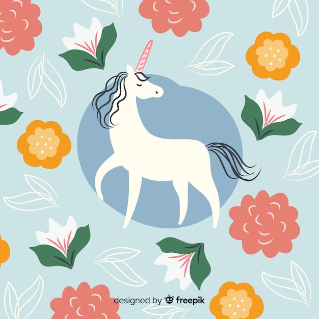 Free vector flat unicorn background