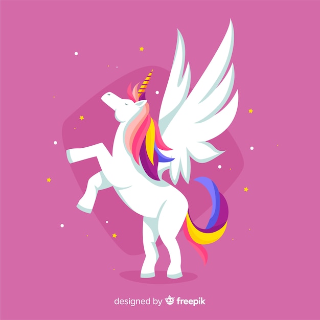 Flat unicorn background