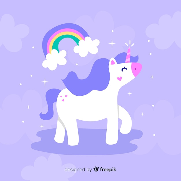 Flat unicorn background