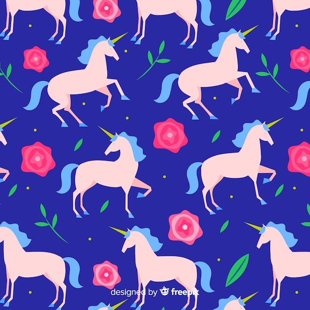 Flat unicorn pattern