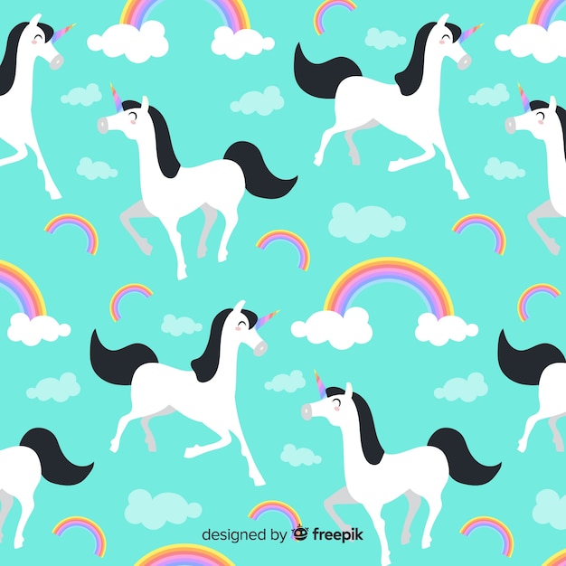 Flat unicorn pattern