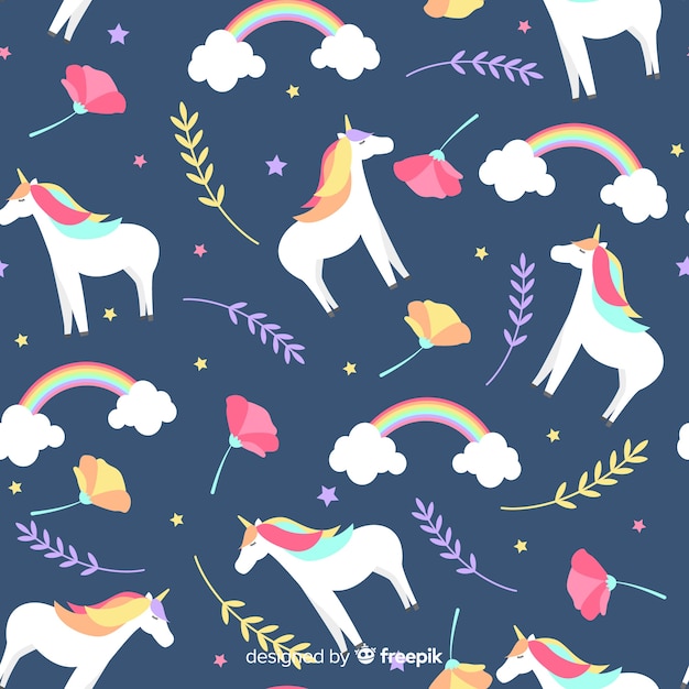 Flat unicorn pattern