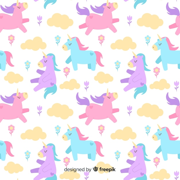 Flat unicorn pattern