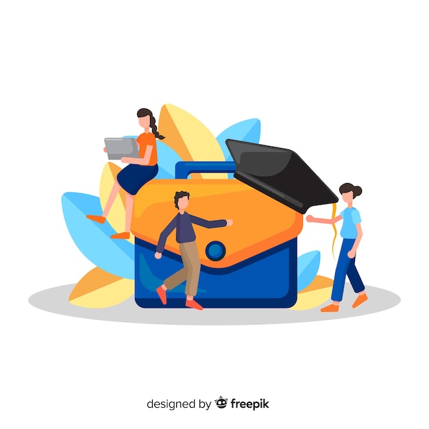 Free Vector flat university concept