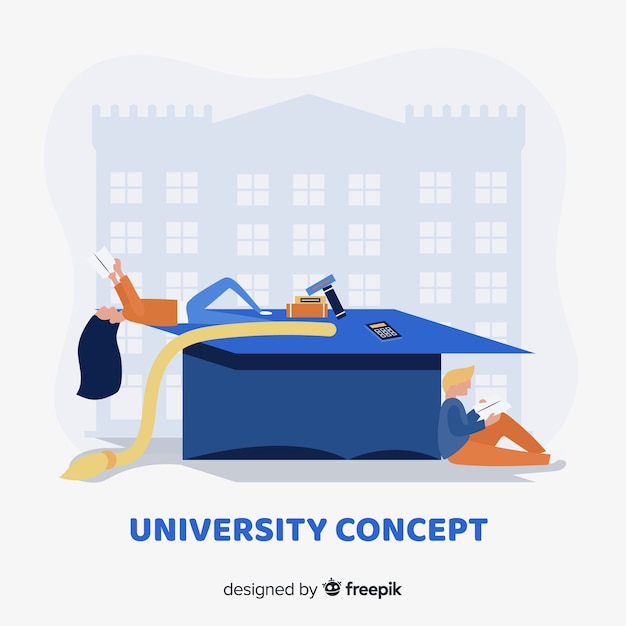 Free vector flat university concept