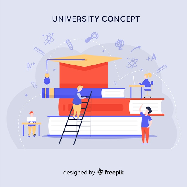 Free Vector flat university concept