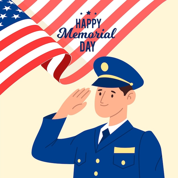 Flat usa memorial day illustration