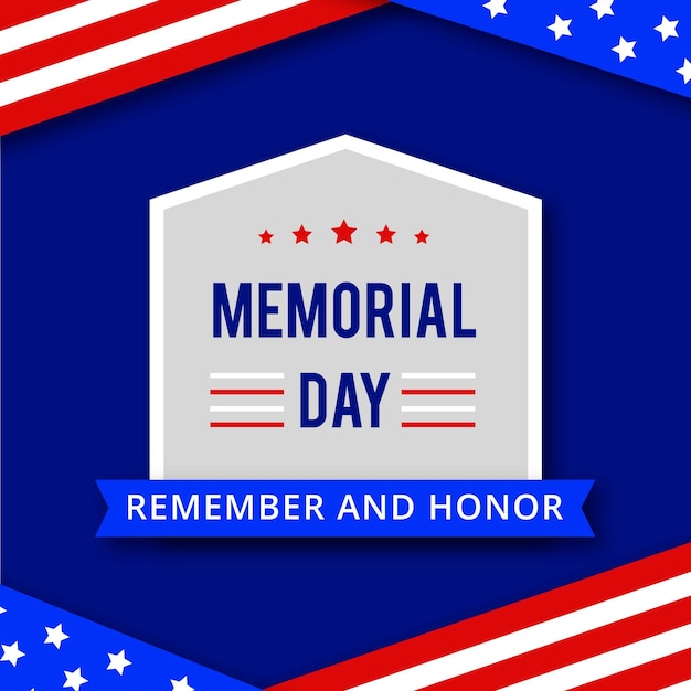 Free vector flat usa memorial day illustration