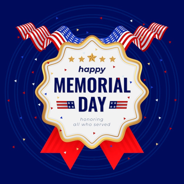 Free vector flat usa memorial day illustration