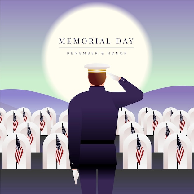 Free Vector flat usa memorial day illustration