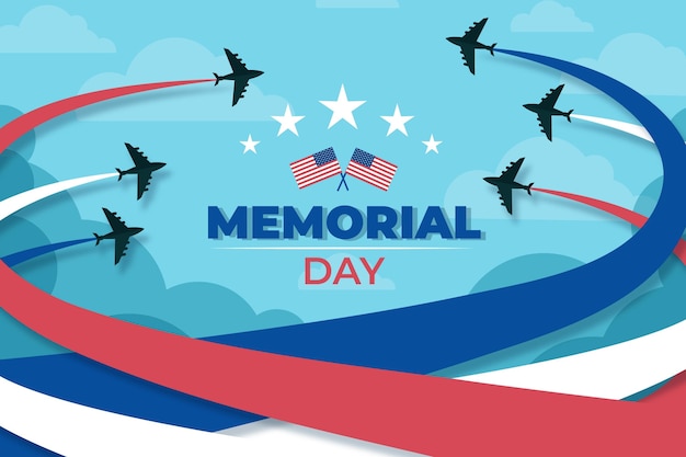 Free Vector flat usa memorial day illustration