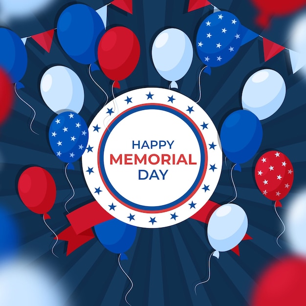 Free Vector flat usa memorial day illustration