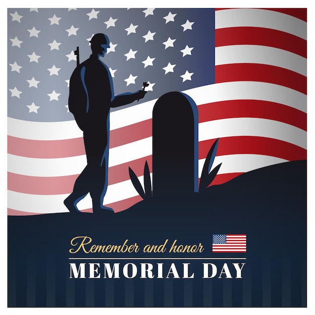 Free Vector flat usa memorial day illustration