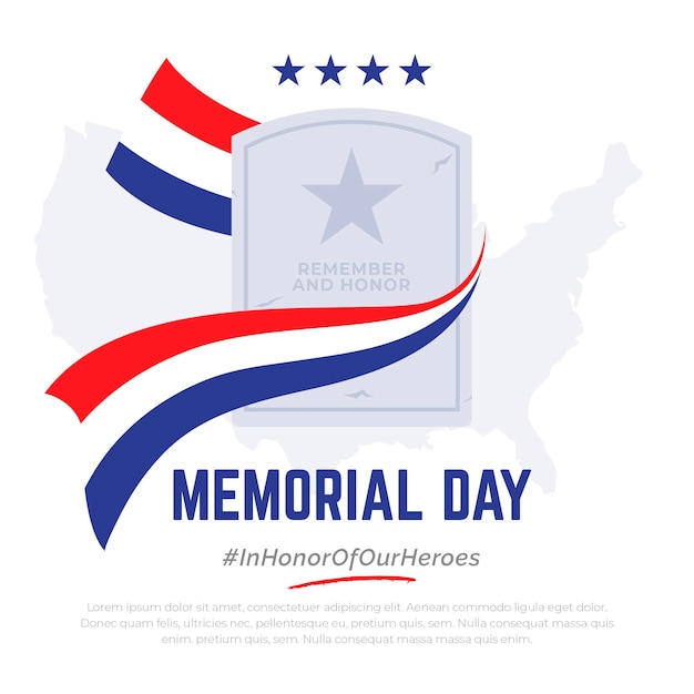 Free Vector flat usa memorial day illustration