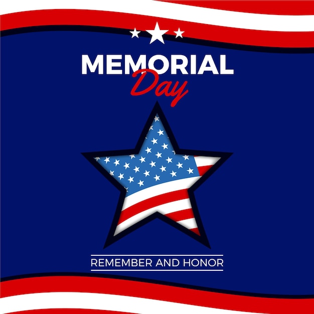 Free vector flat usa memorial day illustration