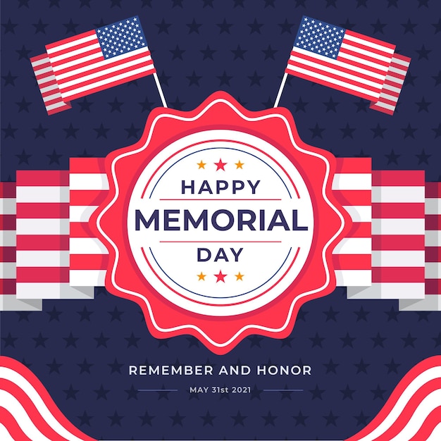 Free Vector flat usa memorial day illustration